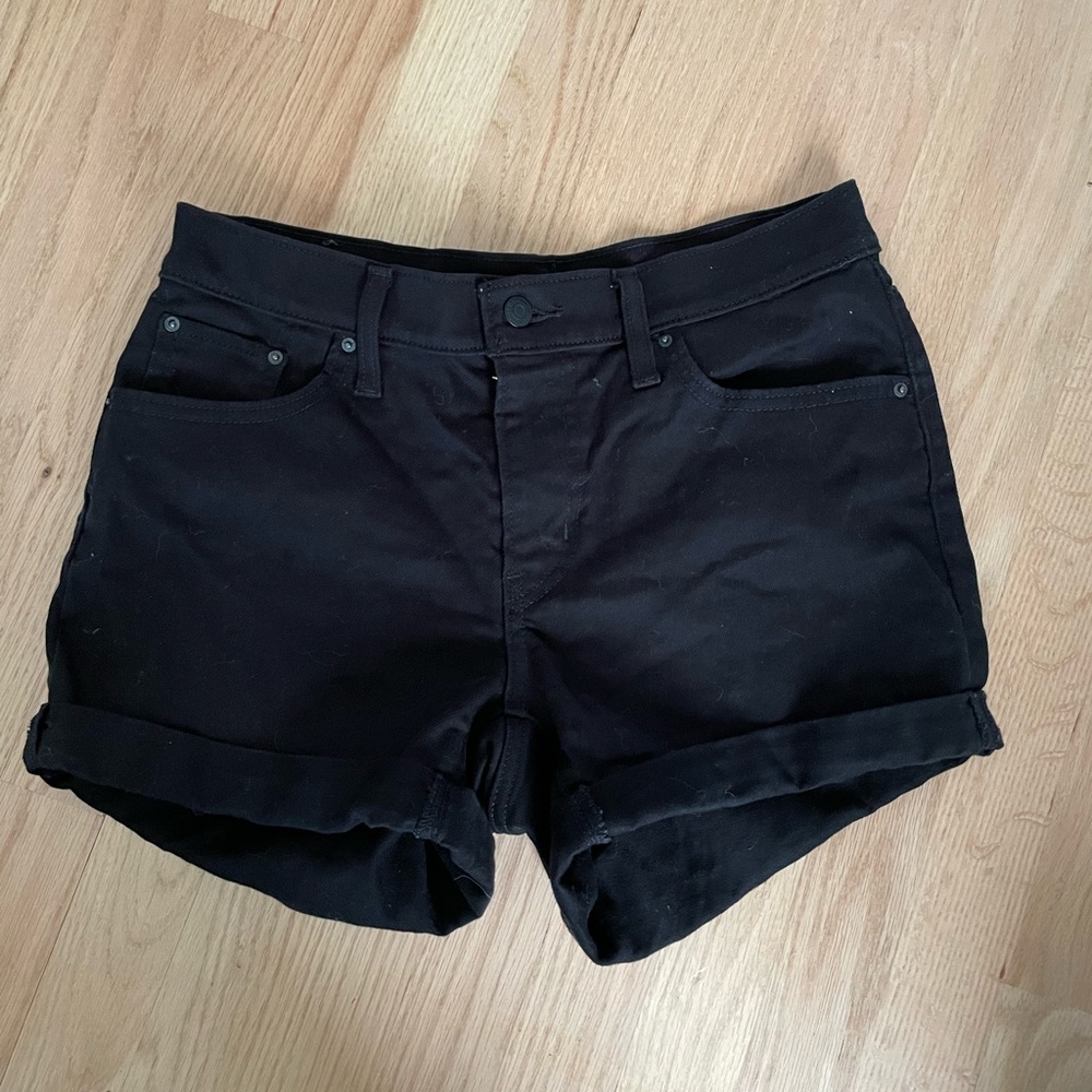 Levi’s mid length jean shorts